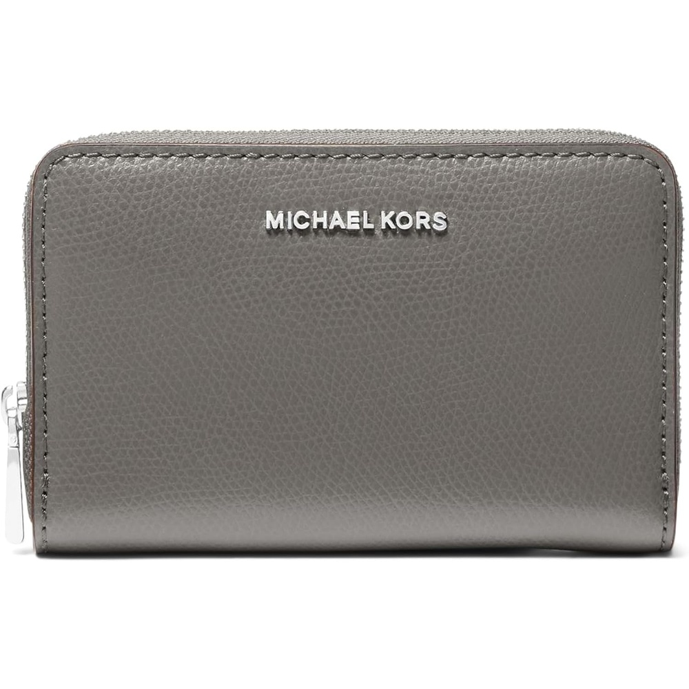 image:imageMichael Kors Jet Set Small Zip Around Card Case SilverTone HardwareSignature Coated TwillOptic WhiteAllumSlate