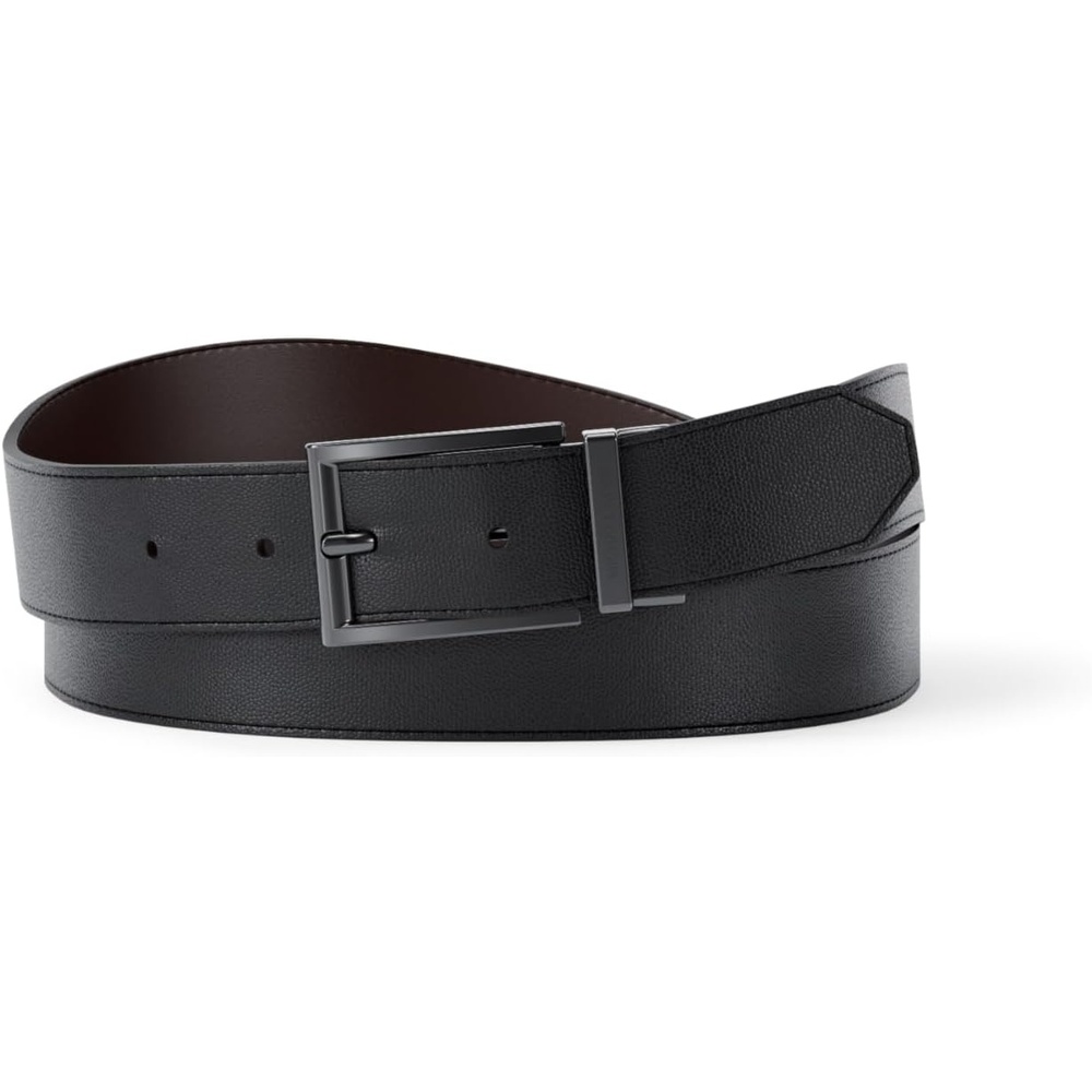 image:imageMichael Kors Mens 31mm Reversible Leather Dress BeltDark Gunmetal HardwareBlack Caviar Leather