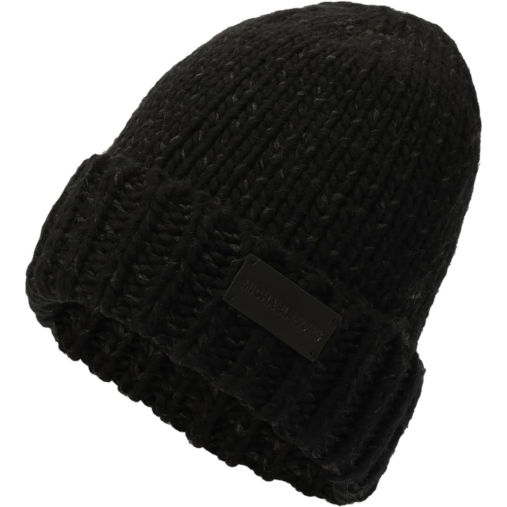 image:imageMichael Kors Mens Marl Yarn Mix Cuff Hat Soft amp Stylish Fashion Accessory for Winter BlackBlack