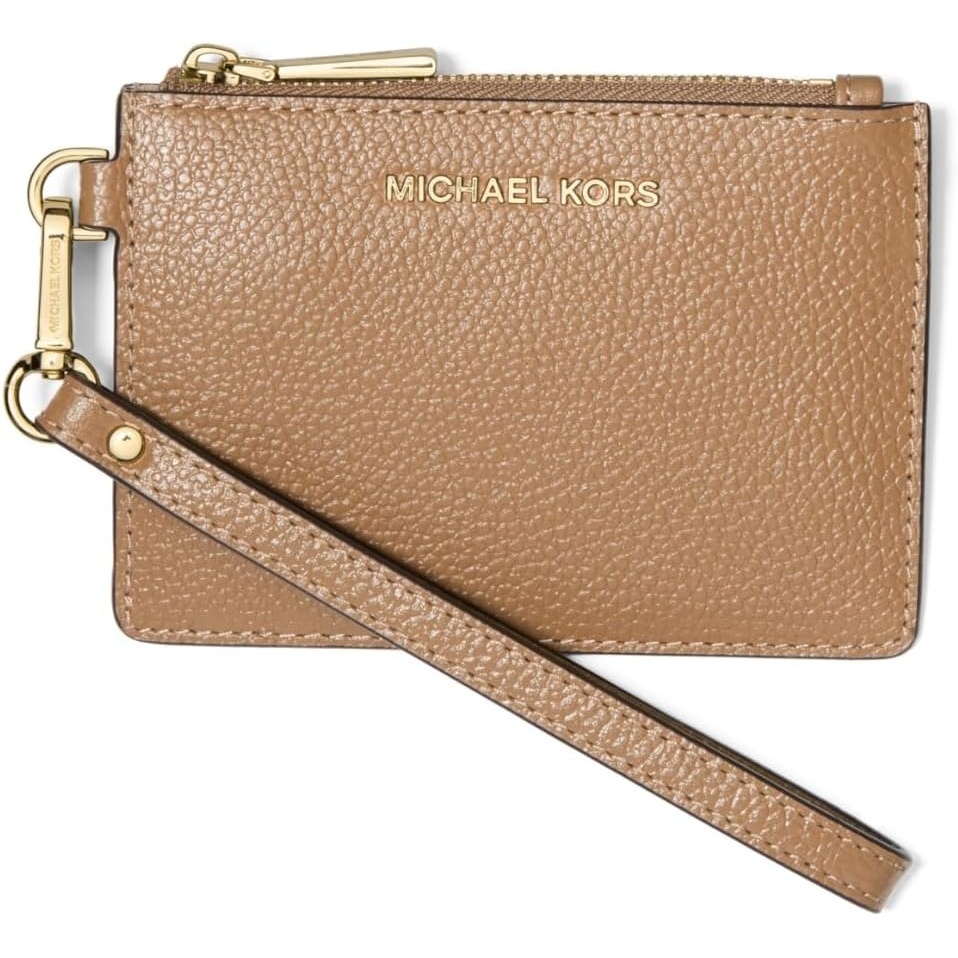 image:imageMichael Kors Mercer Small Coin Purse Luggage One SizeGoldtone HardwarePebble LeatherHusk