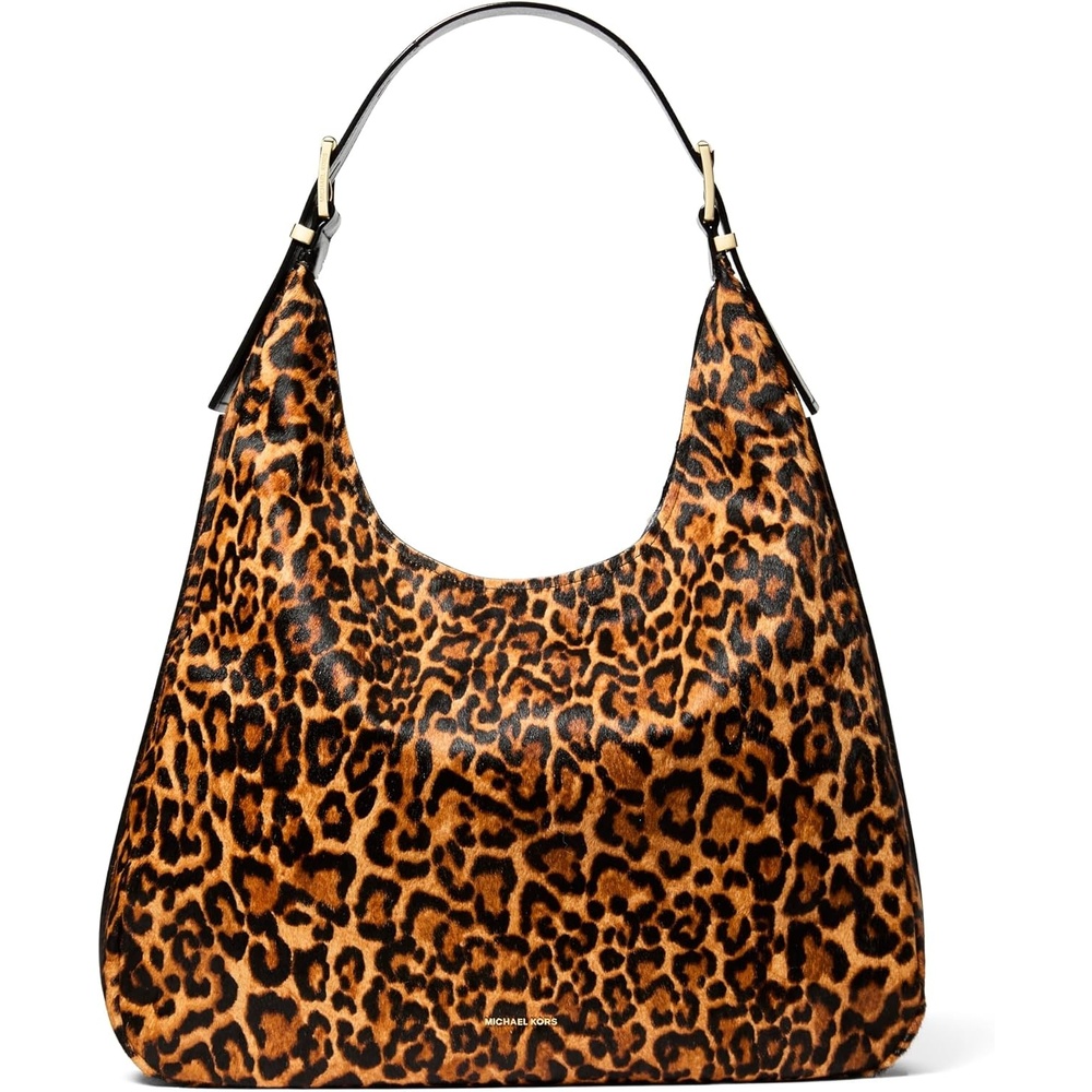 image:imageMichael Kors Nolita Large Hobo Shoulder BagGoldtone HardwareCheetah HaircalfMarigold