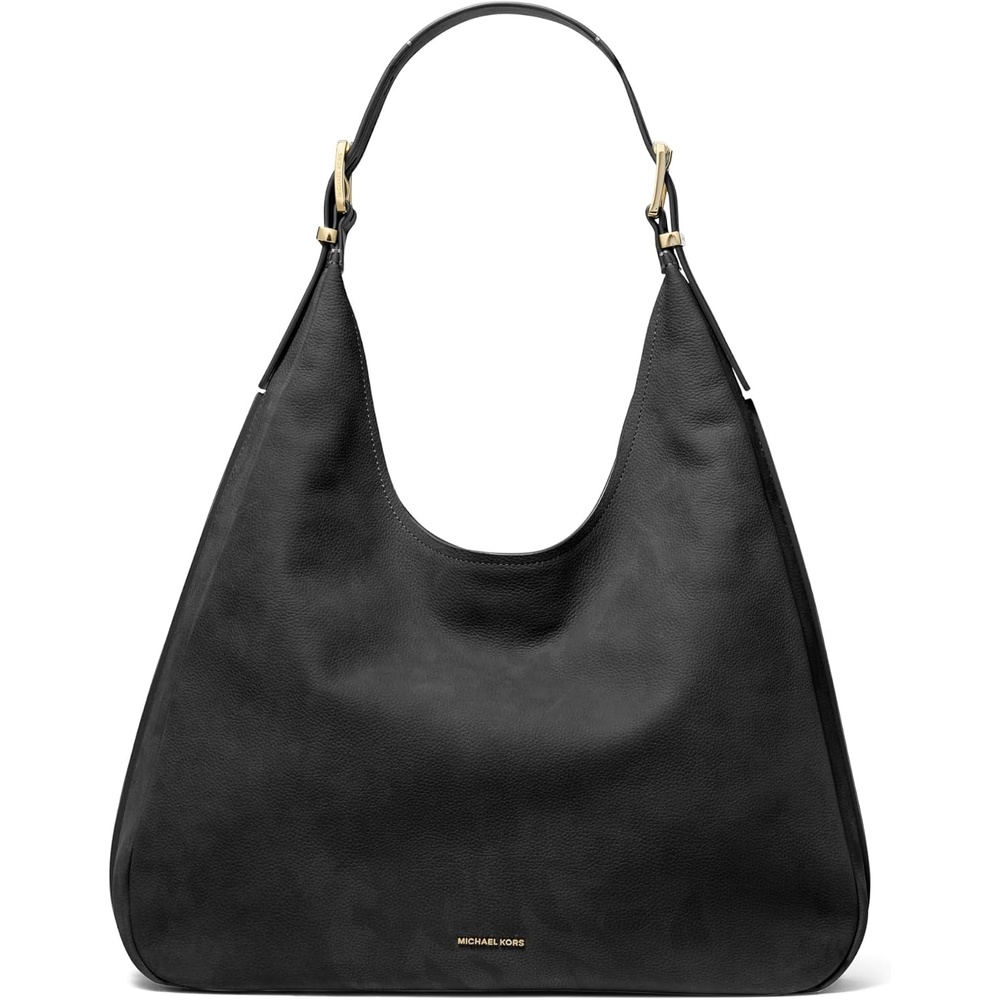 image:imageMichael Kors Nolita Large Hobo Shoulder BagGoldtone HardwareNubuck LeatherBlack
