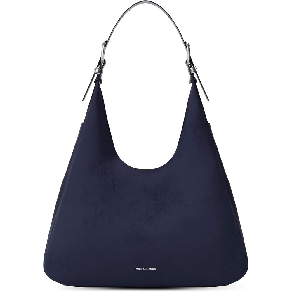 image:imageMichael Kors Nolita Large Hobo Shoulder BagSilvertone HardwareNubuck LeatherDress Blues