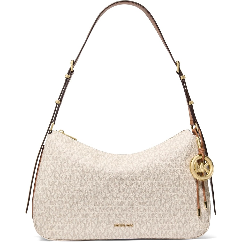 image:imageMichael Kors Nolita Medium Top Zip Convertible Shoulder BagGoldtone HardwareMk Signature Coated TwillVanillaAcorn