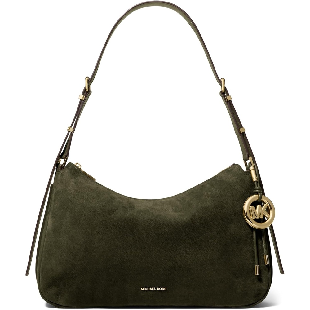 image:imageMichael Kors Nolita Medium Top Zip Convertible Shoulder BagGoldtone HardwareNubuck LeatherIvy