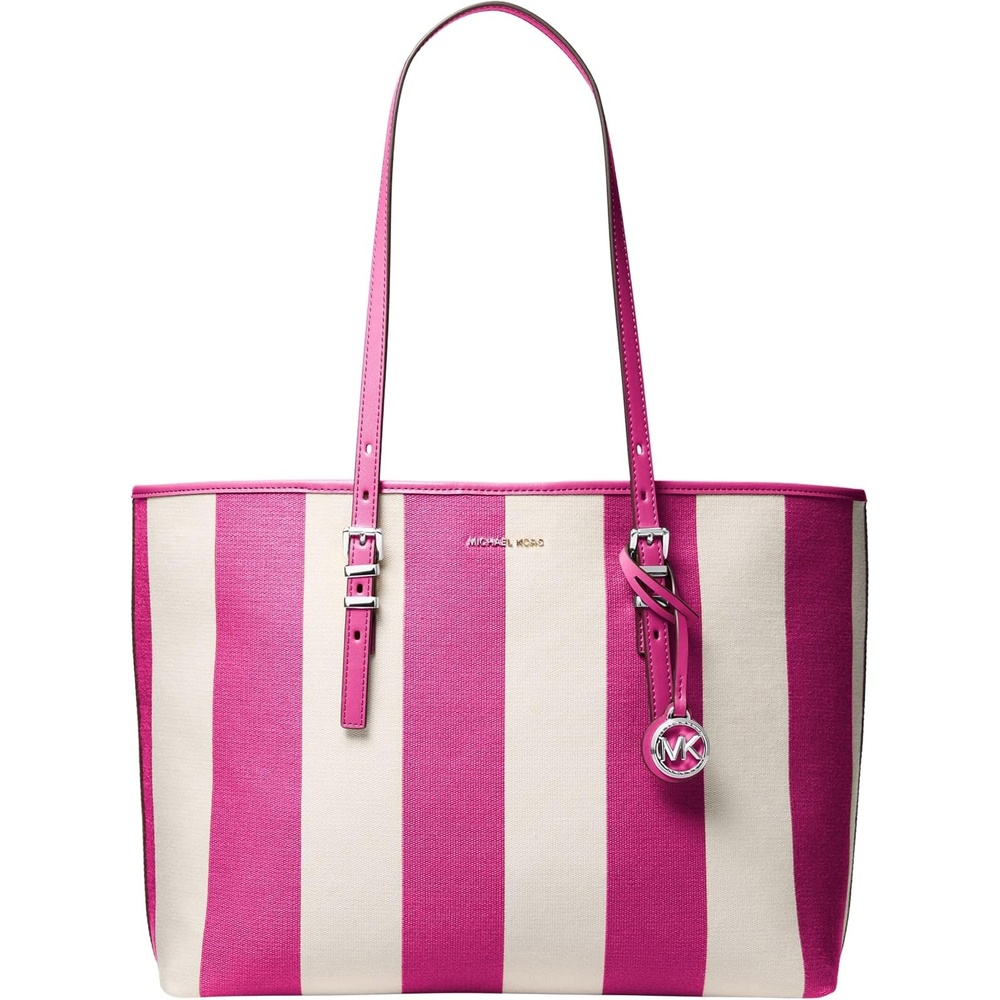 image:imageMichael Kors Quinn Large ToteSilvertone HardwareCanvasRaspberry