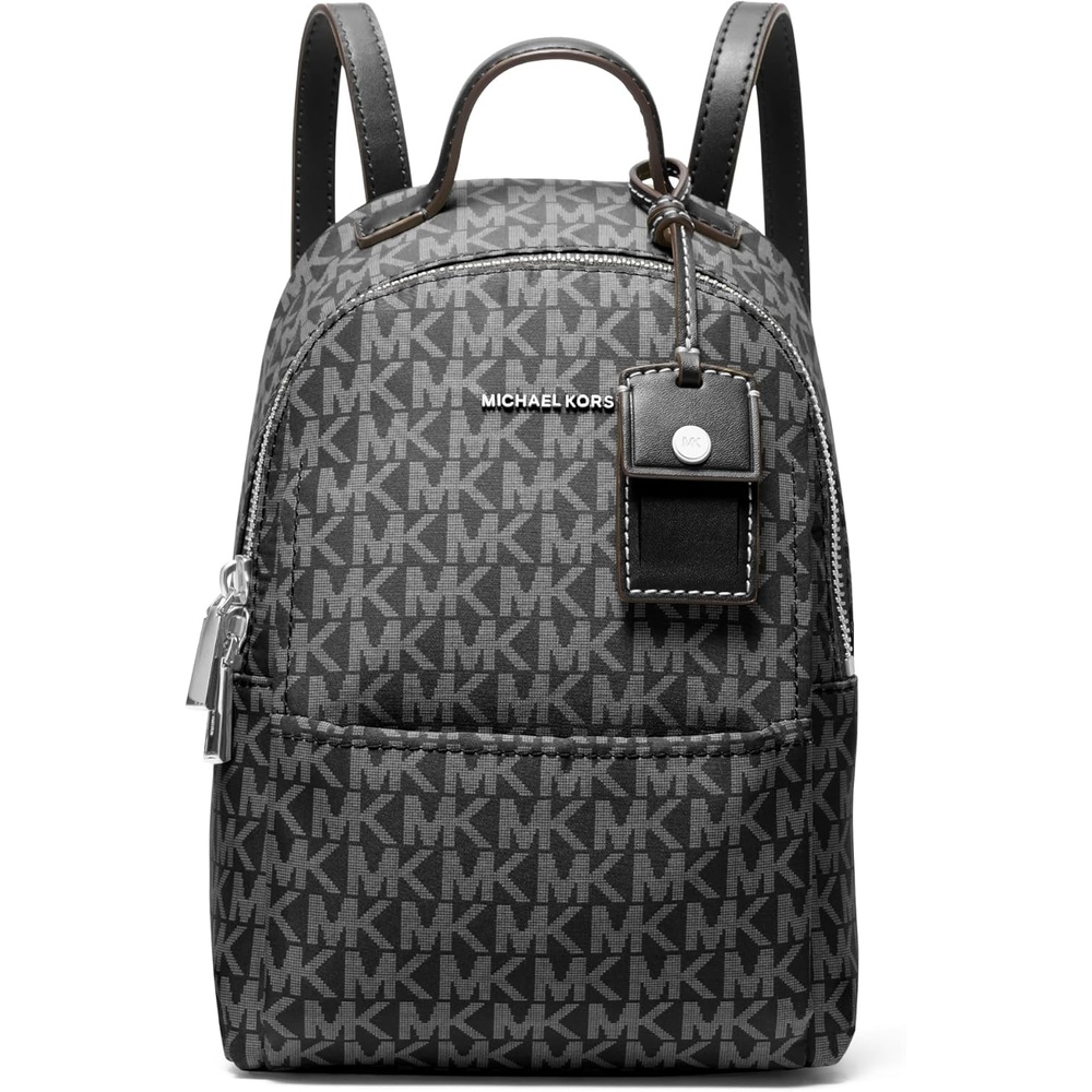 image:imageMichael Kors Sable Extra Small Covertible Messenger BackpackSilvertone HardwareTonal Mk Signature NylonBlack