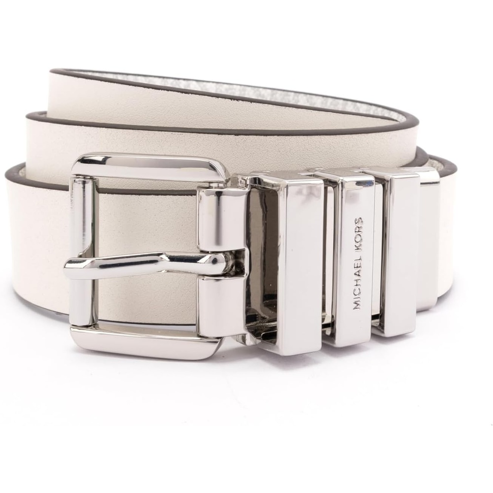 image:imageMichael Kors Womens 1 Inch Reversible Belt Stylish Fashion Accessory for Everyday WearOptic White