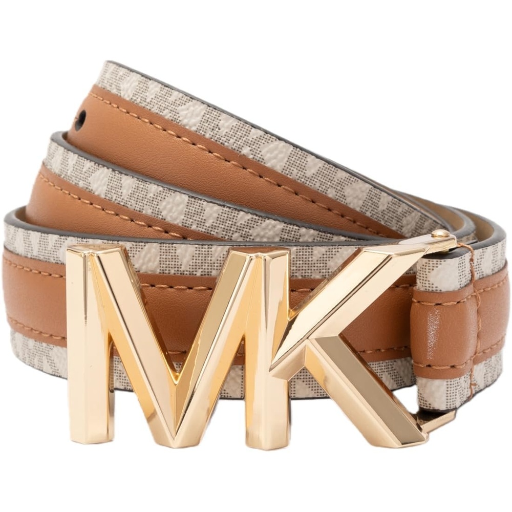 image:imageMichael Kors Womens 11 Inch Logo Leather Belt Stylish Accessory for Everyday Adjustable FitAcron