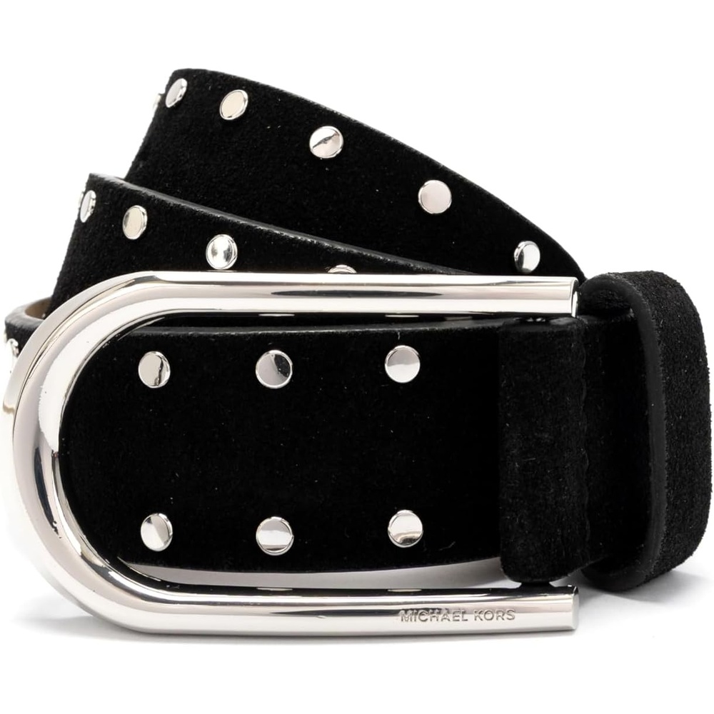 image:imageMichael Kors Womens 125 Inch Studded Belt Stylish amp Versatile Accessory for Everyday WearBlackSilver