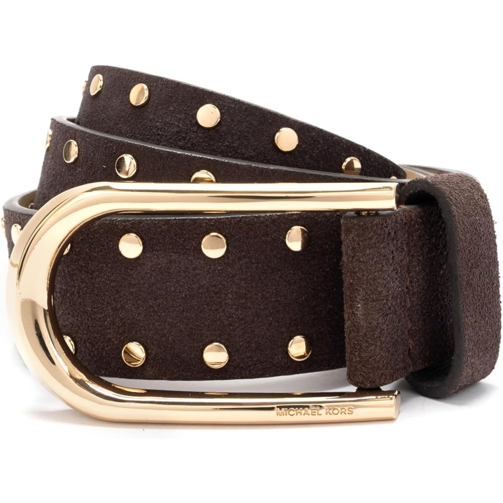 image:imageMichael Kors Womens 125 Inch Studded Belt Stylish amp Versatile Accessory for Everyday WearChocolate