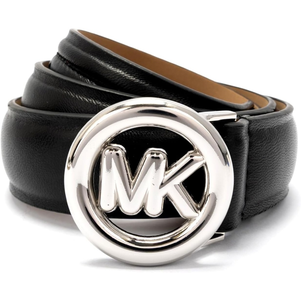 image:imageMichael Kors Womens 32mm Non Reversible Leather BeltBlackSilver