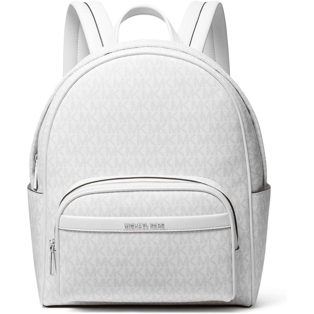 image:imageMichael Kors Womens Bex Medium Backpack SilverTone HardwareBlackOptic WhiteAluminum