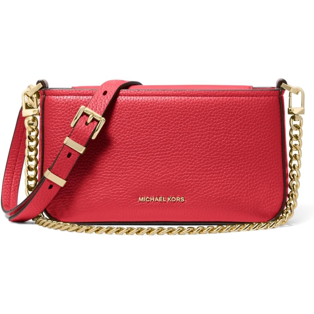 image:imageMichael Kors Womens Bryant Small Convertible Crossbody BagGoldtone HardwarePebble LeatherCrimson