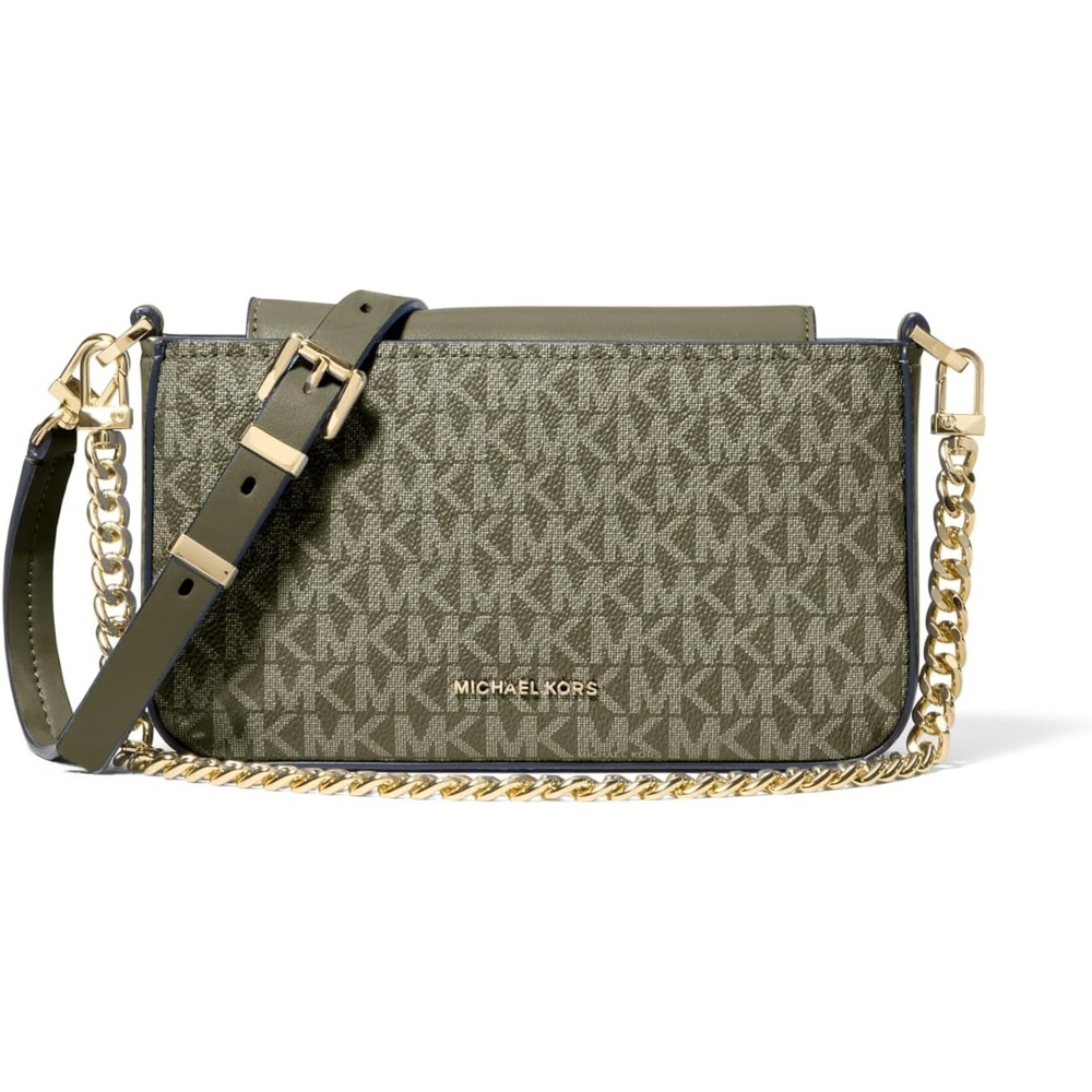 image:imageMichael Kors Womens Bryant Small Convertible Crossbody BagGoldtone HardwareTonal Mk Signature Coated TwillIvy