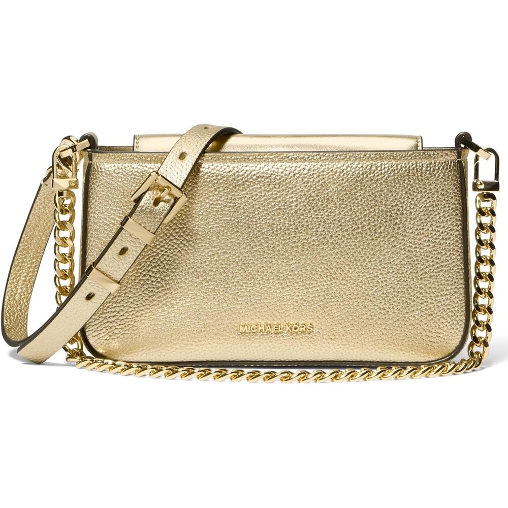 image:imageMichael Kors Womens Bryant Small Convertible Crossbody BagPale Gold