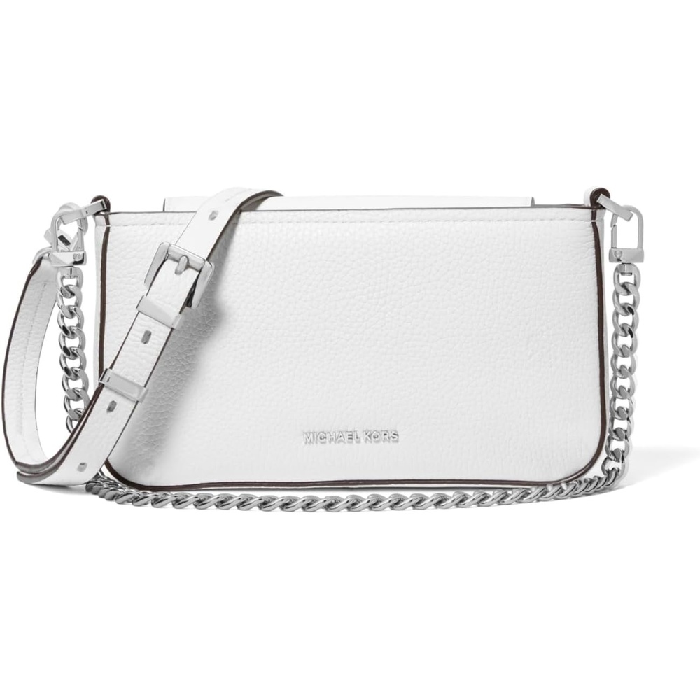image:imageMichael Kors Womens Bryant Small Convertible Crossbody BagSilvertone HardwareOptic White