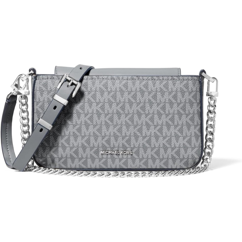 image:imageMichael Kors Womens Bryant Small Convertible Crossbody BagSilvertone HardwareTonal Mk Signature Coated TwillStorm