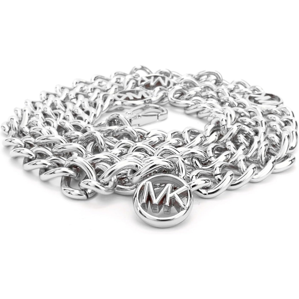 image:imageMichael Kors Womens Charm Chain Belt Stylish amp Versatile Fashion Accessory for Everyday WearPol Silver