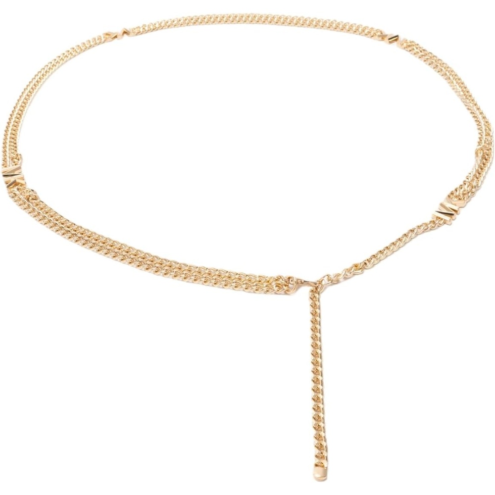 image:imageMichael Kors Womens Double Chain Belt Stylish amp Versatile Accessory for Everyday Adjustable FitLt Pol Gold