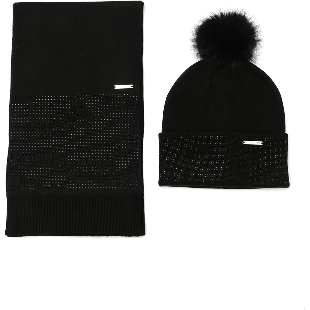 image:imageMichael Kors Womens Fine Crystal Box Set  Hat amp ScarfBlackBlack