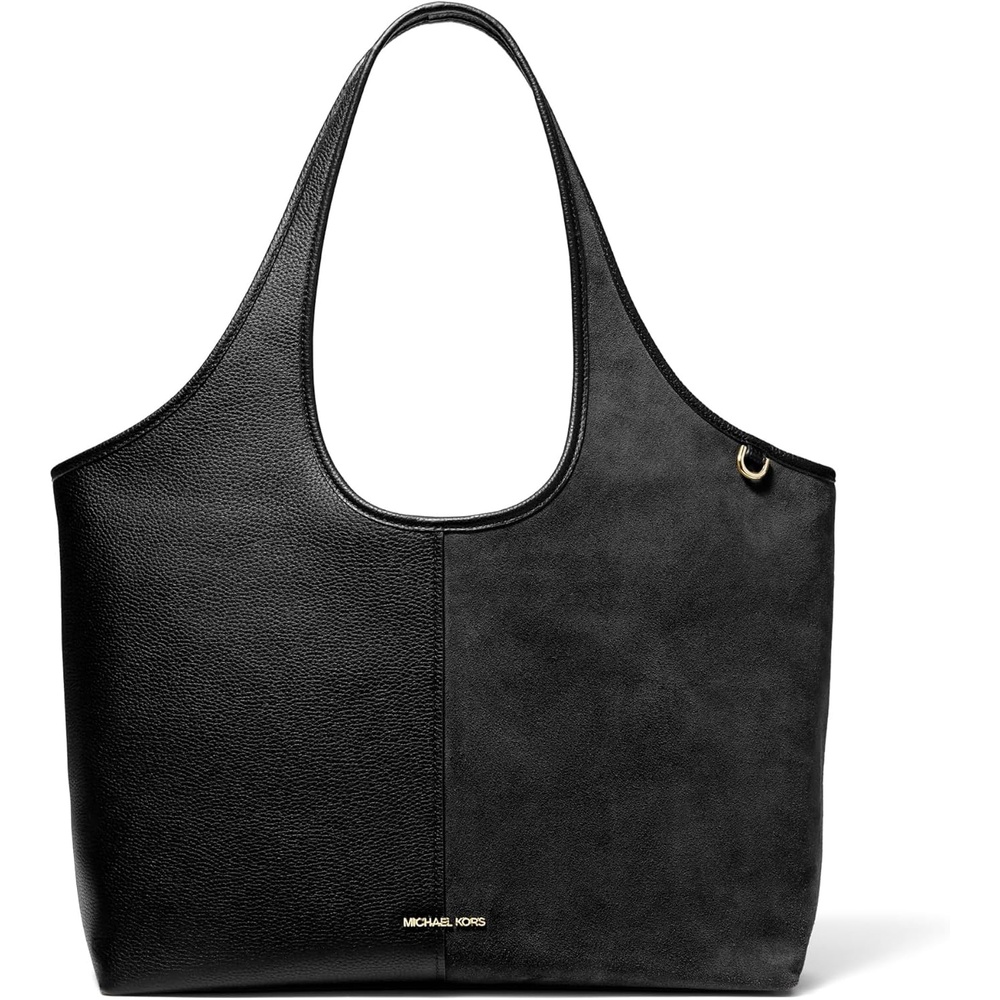 image:imageMichael Kors Womens Henly Large Shopper ToteGoldtone HardwareSuede LeatherBlack