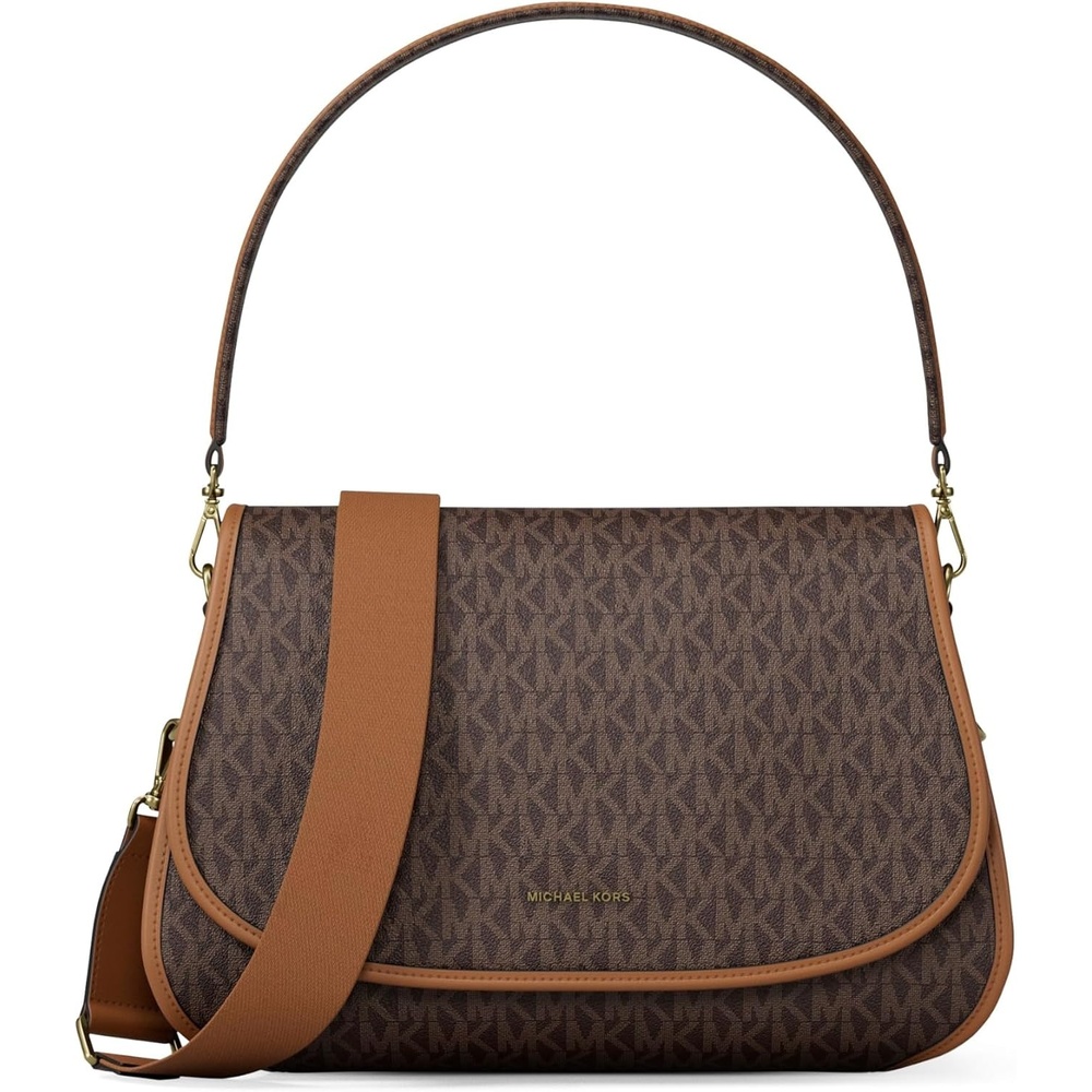 image:imageMichael Kors Womens Holmes Medium Convertible MessengerLeatherBrownAcorn