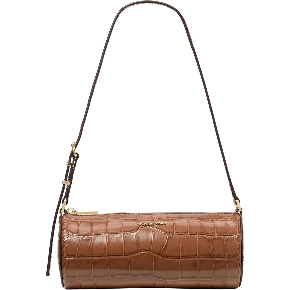 image:imageMichael Kors Womens Izzy Small Barrel PouchetteGoldtone HardwareCroc LeatherLuggage