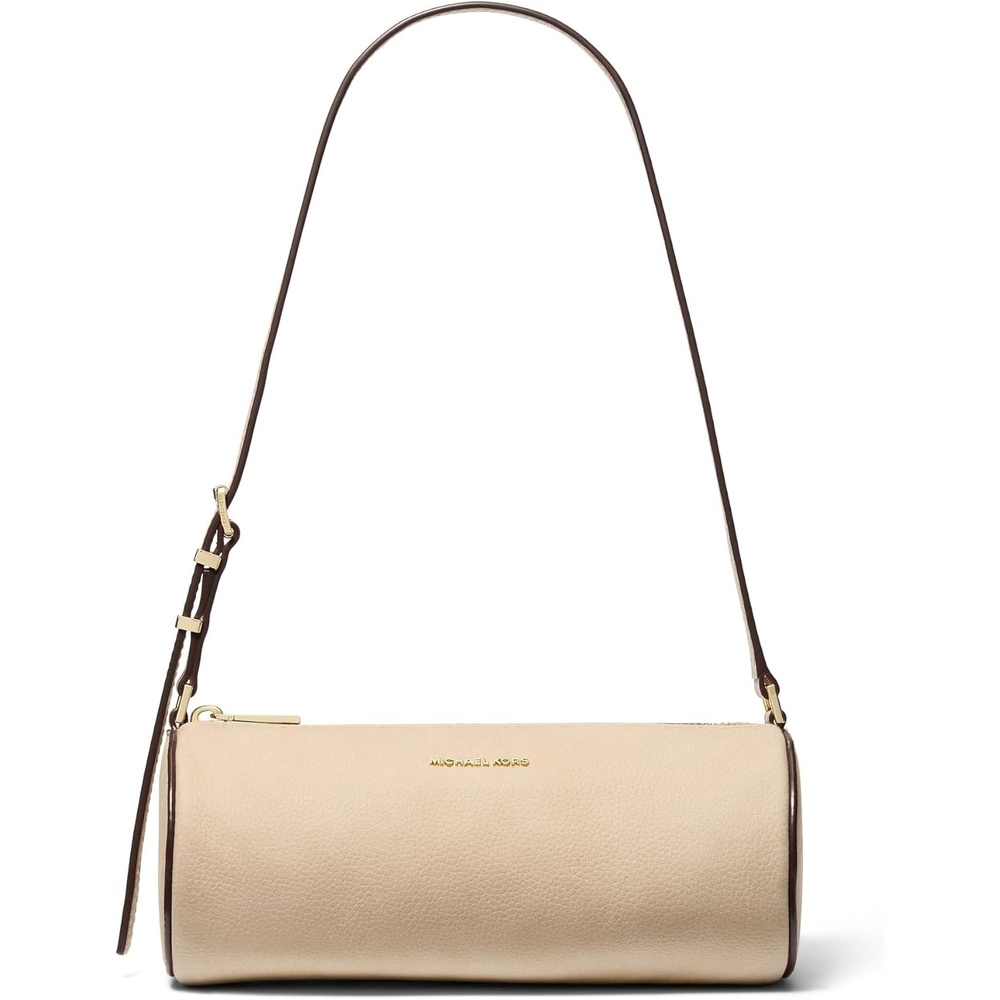 image:imageMichael Kors Womens Izzy Small Barrel PouchetteGoldtone HardwareLeatherKhaki