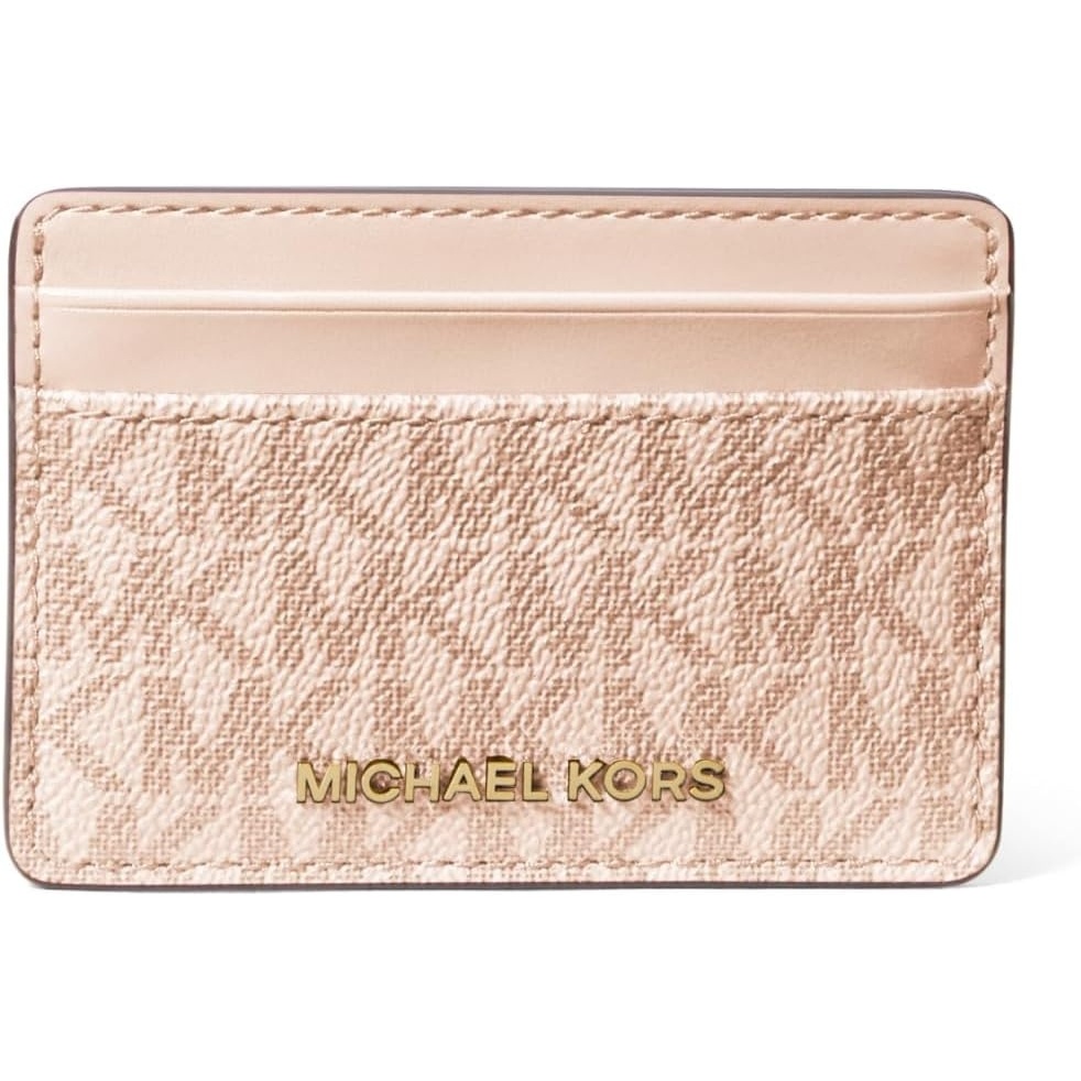 image:imageMichael Kors Womens Jet Set Card Holder GoldTone HardwareLuggageGoldtone HardwareTonal Mk Signature Coated TwillBallet
