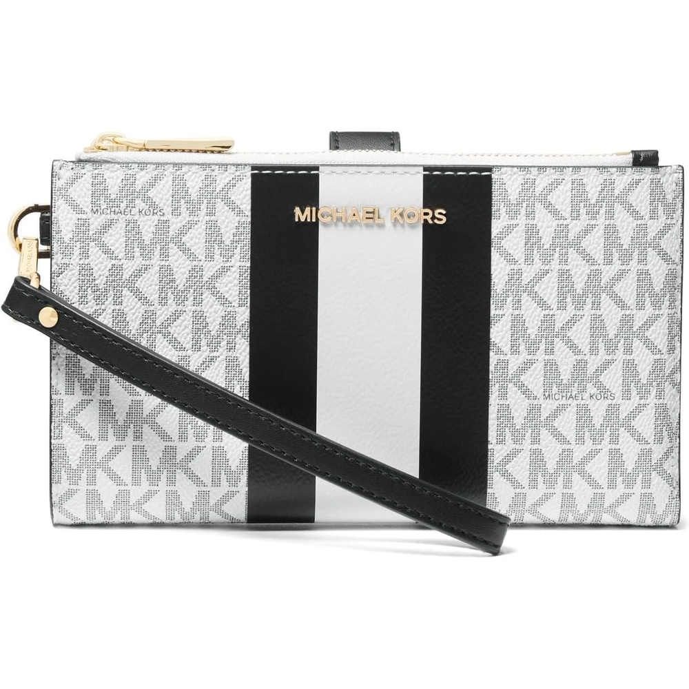 image:imageMichael Kors Womens Jet Set Double Zip WristletOptic WhiteBlack