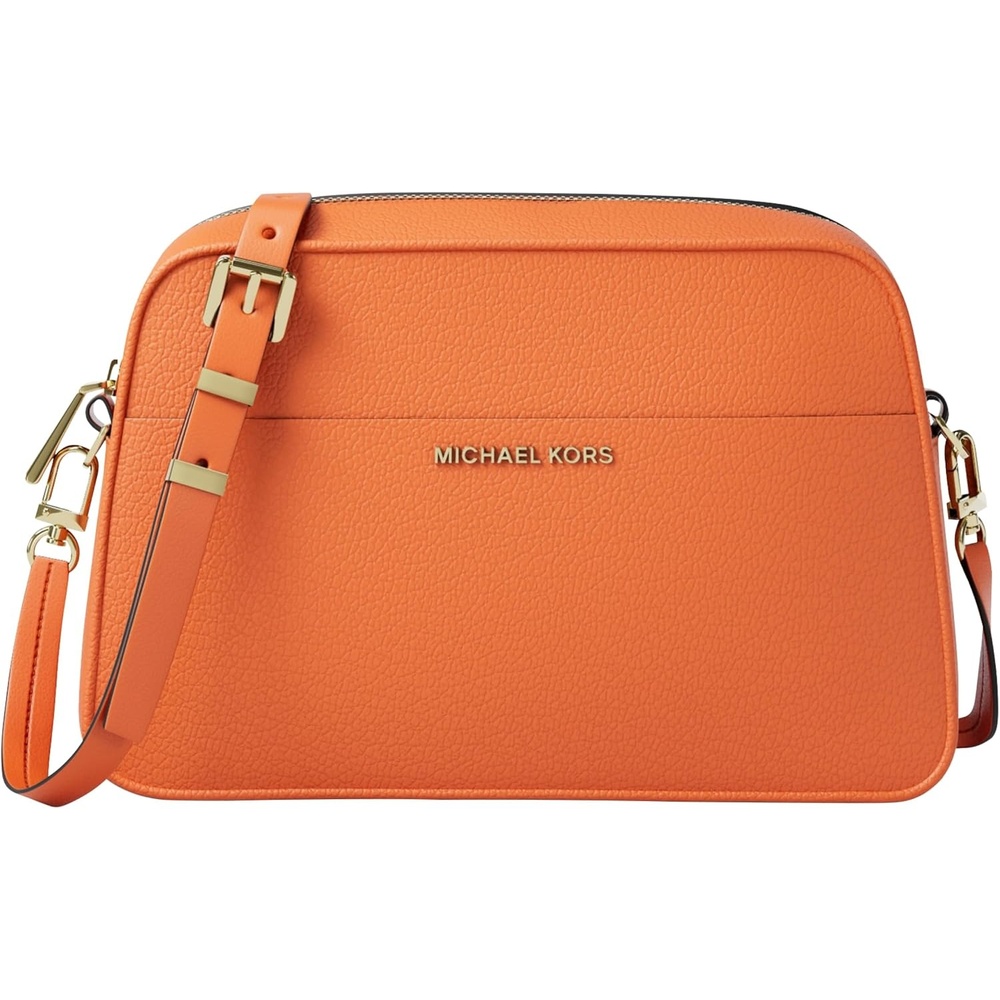 image:imageMichael Kors Womens Jet Set Small Camera CrossbodyGoldtone HardwareLeatherMimosa