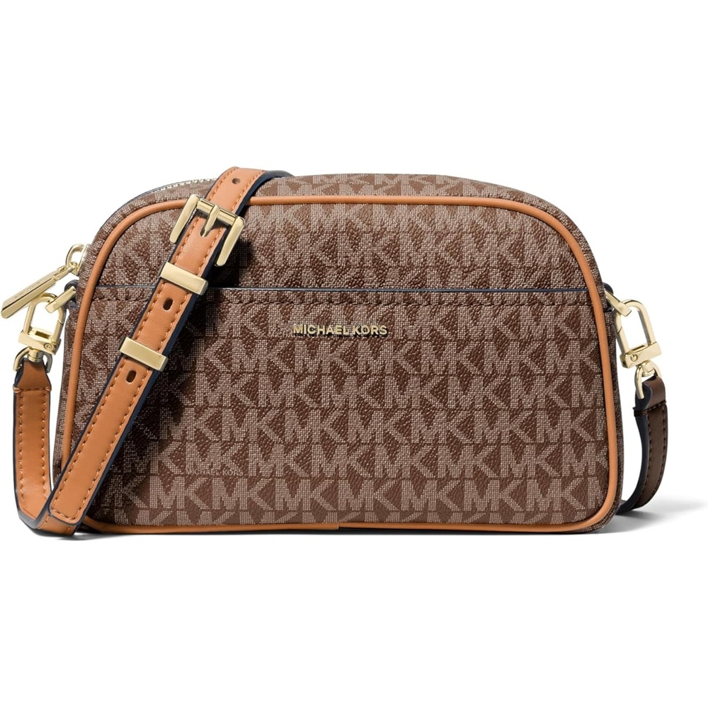 image:imageMichael Kors Womens Jet Set Small Camera CrossbodyGoldtone HardwareMk Signature Coated TwillBrownAcorn