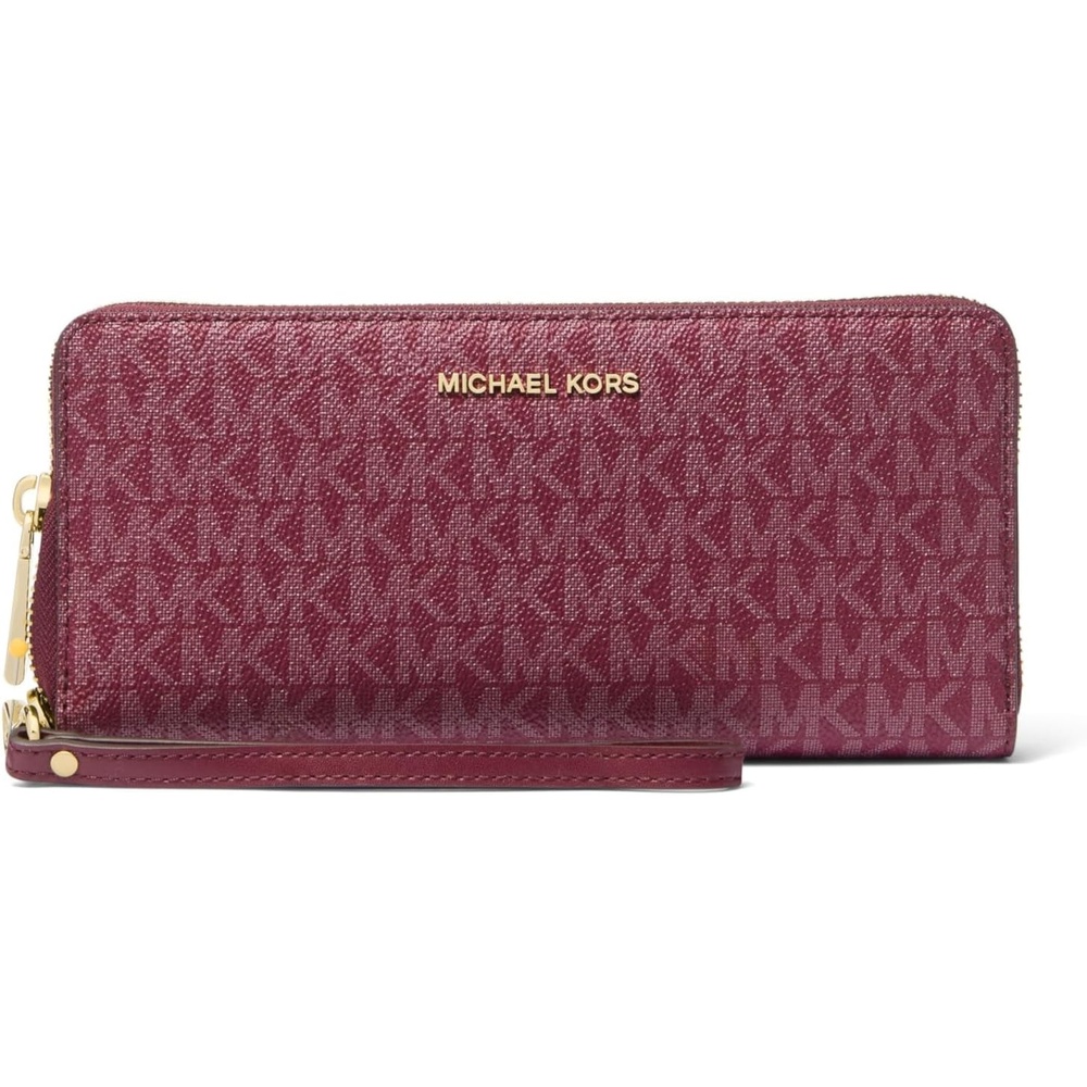 image:imageMichael Kors Womens Jet Set Travel Continental GoldTone HardwareMK Signature Semi Lux Black ChambrayGoldtone HardwareMulberry