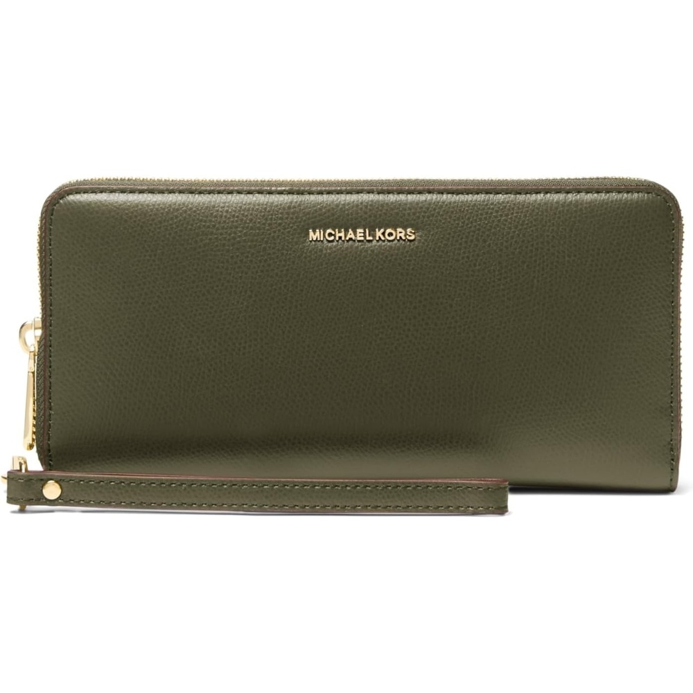 image:imageMichael Kors Womens Jet Set Travel Continental GoldTone HardwareMK Signature Semi Lux Black ChambrayGoldtone HardwareSahara LeatherIvy