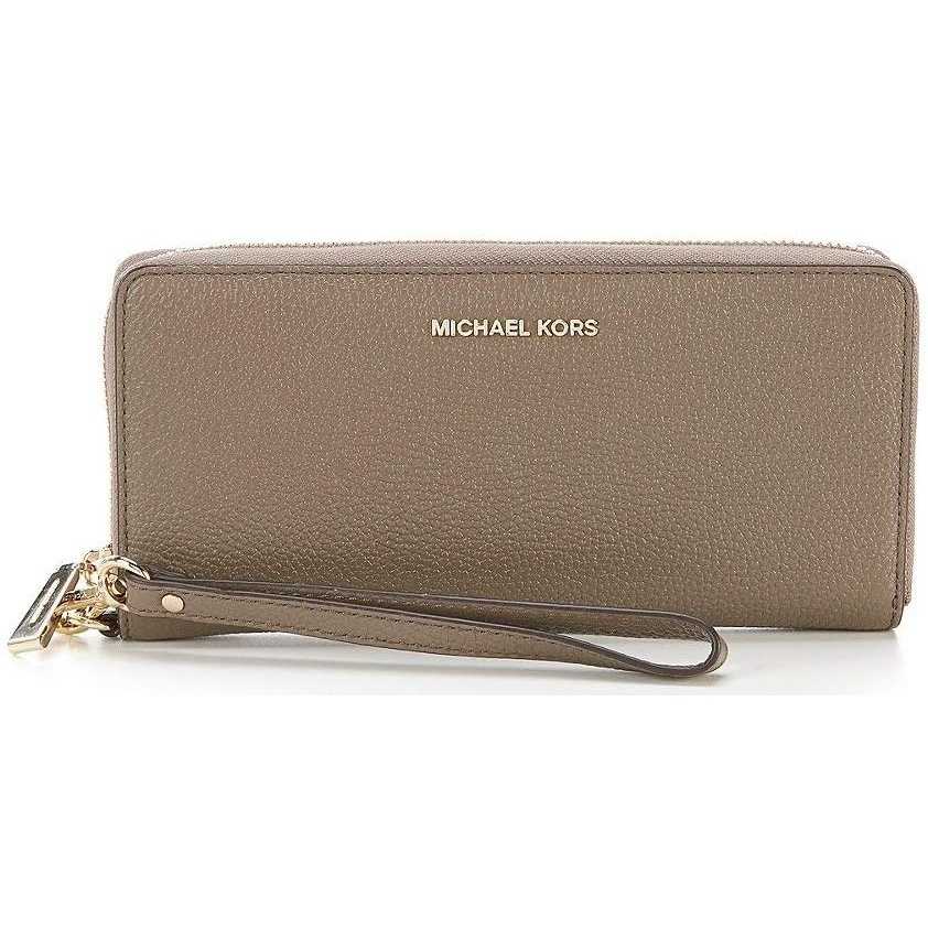 image:imageMichael Kors Womens Jet Set Travel Continental GoldTone HardwareMK Signature Semi Lux Black ChambrayMushroom