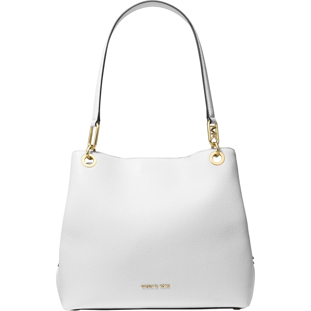 image:imageMichael Kors Womens Kensington Shoulder ToteGoldtone HardwareLeatherOptic White
