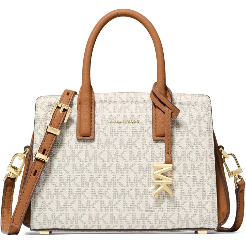 image:imageMichael Kors Womens Laila Extra Small Crossbody BagGoldtone HardwareSignature Coated TwillVanillaAcorn