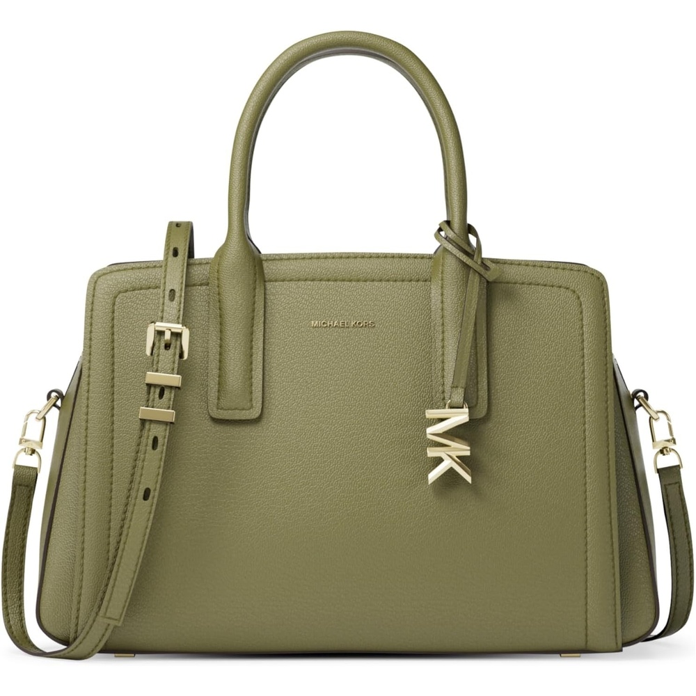 image:imageMichael Kors Womens Laila Medium SatchelGoldtone HardwareEmbossed Goat LeatherPistachio