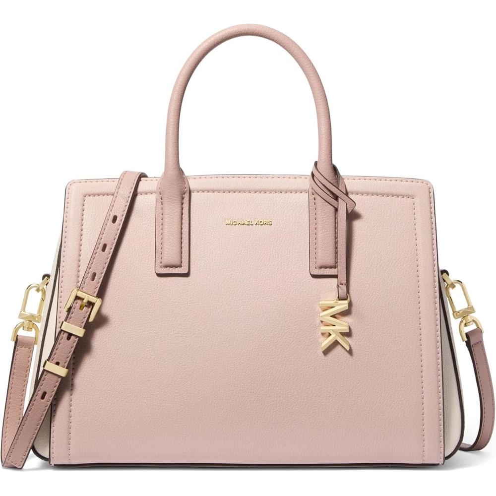 image:imageMichael Kors Womens Laila Medium SatchelGoldtone HardwareSoft PinkLight CreamFawn