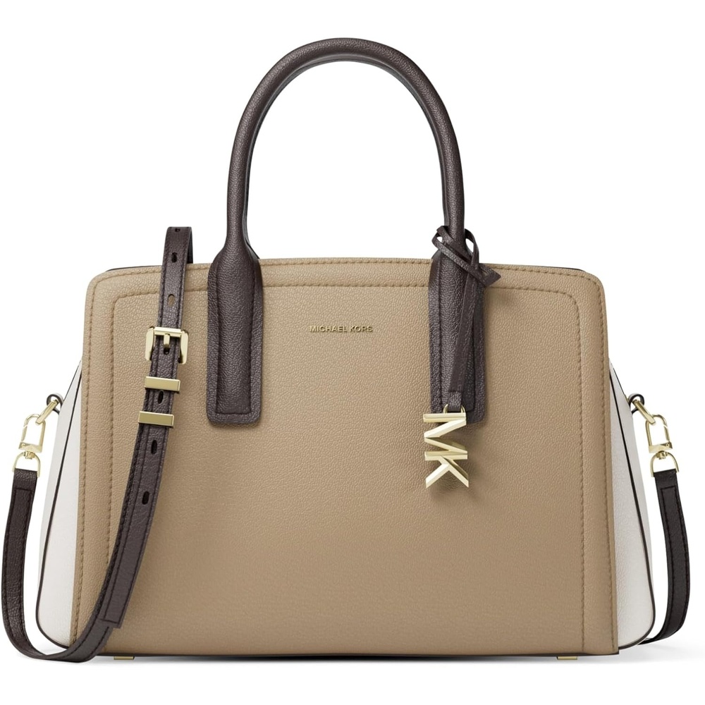 image:imageMichael Kors Womens Laila Medium SatchelGoldtone HardwareTricolor Embossed LeatherHusk Multi