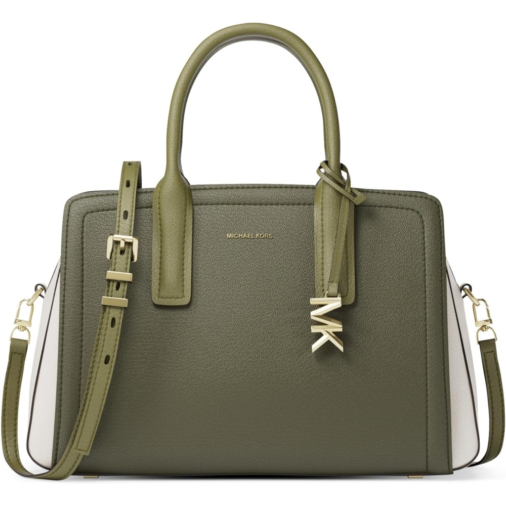 image:imageMichael Kors Womens Laila Medium SatchelGoldtone HardwareTricolor Embossed LeatherIvy Multi