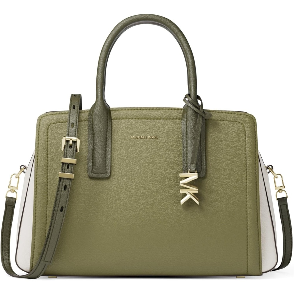 image:imageMichael Kors Womens Laila Medium SatchelGoldtone HardwareTricolor Embossed LeatherPistachio Multi