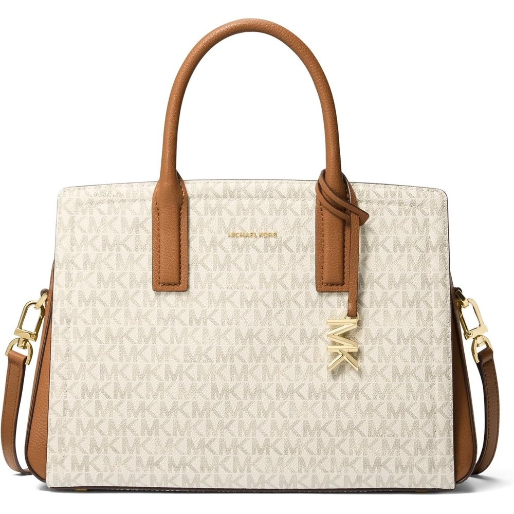 image:imageMichael Kors Womens Laila Medium SatchelGoldtone HardwareVanillaAcorn