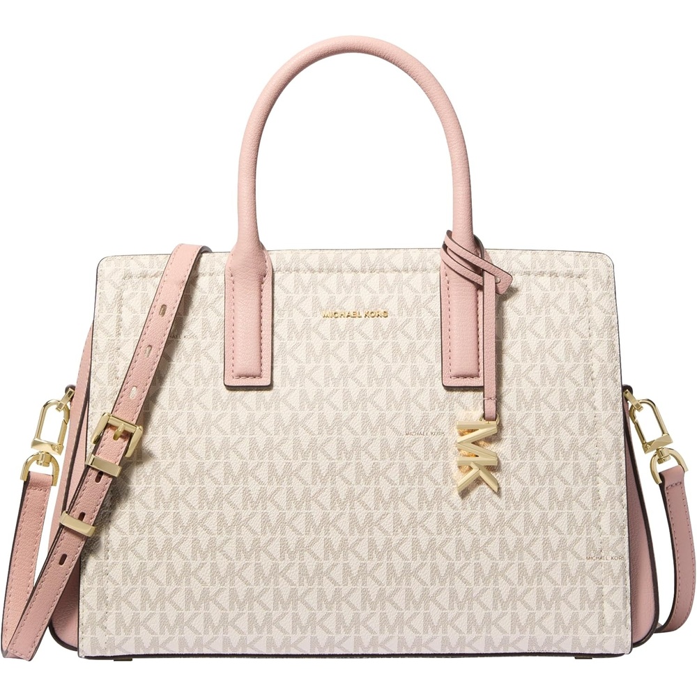 image:imageMichael Kors Womens Laila Medium SatchelMk SignatureVanillaSoft Pink