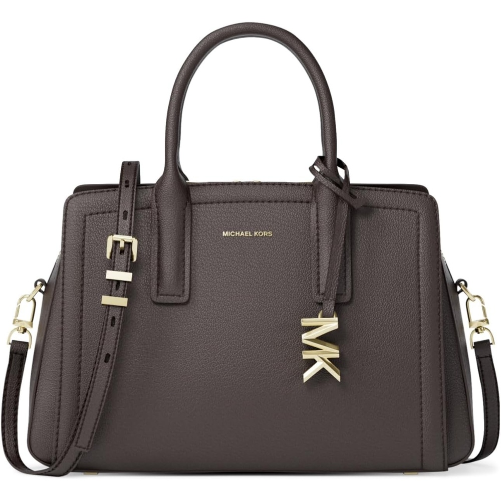 image:imageMichael Kors Womens Laila Small SatchelGoldtone HardwareEmbossed Goat LeatherChocolate