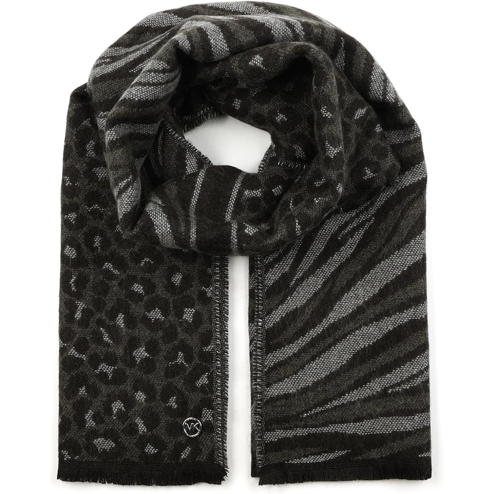 image:imageMichael Kors Womens Mixed Animal Wrap Stylish Fashion Accessory Scarf for ColdBlack Multi