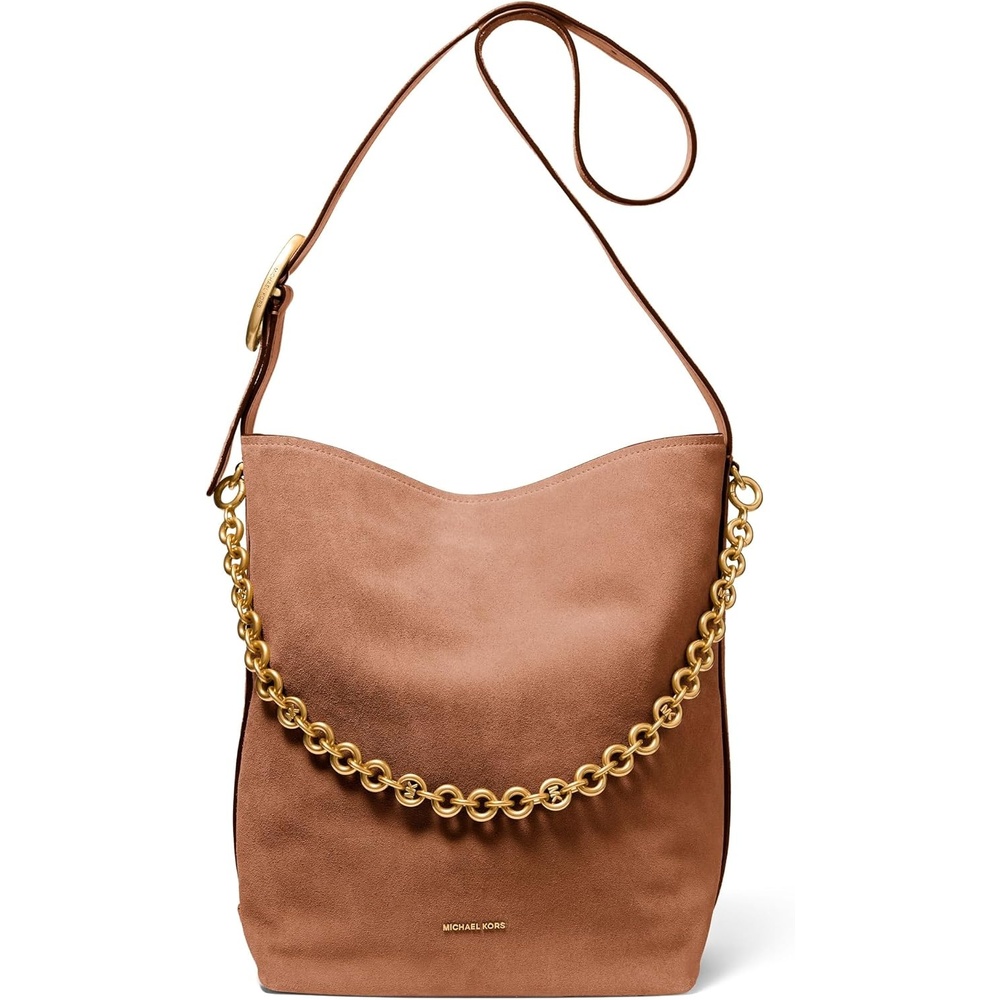image:imageMichael Kors Womens Nolita Large Bucket Tote BagGoldtone HardwareSuede LeatherLuggage