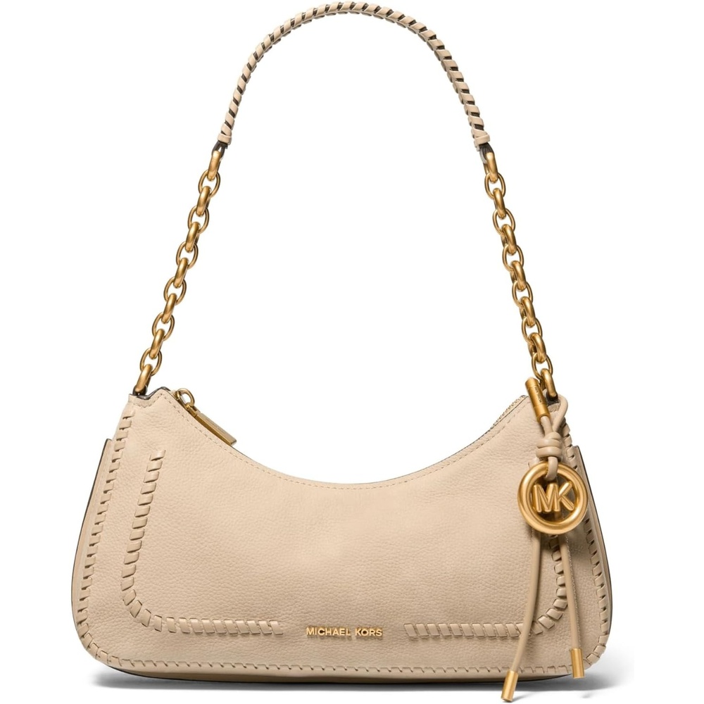 image:imageMichael Kors Womens Nolita Medium Chain Pouchette BagGoldtone HardwareLeatherKhaki