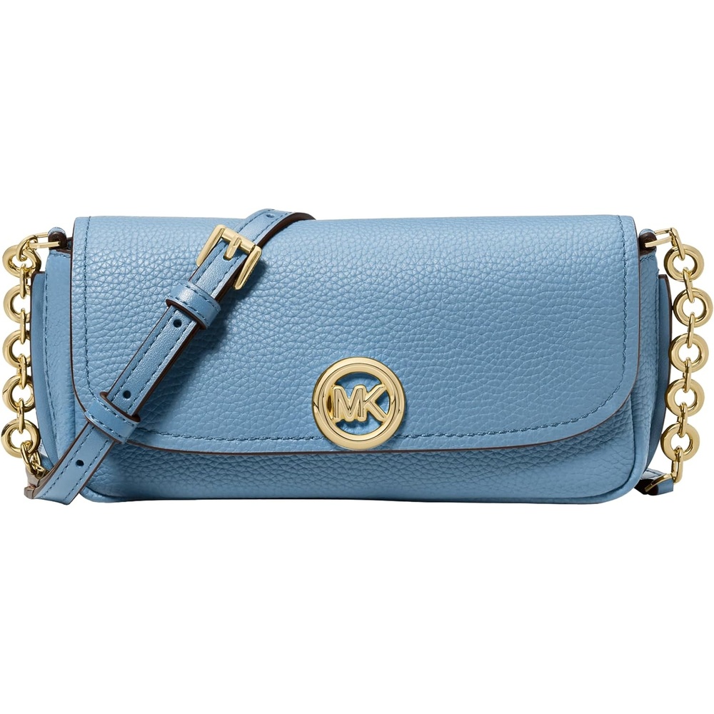 image:imageMichael Kors Womens Nolita Small Flap Chain CrossbodyGoldtone HardwareLeatherChambray